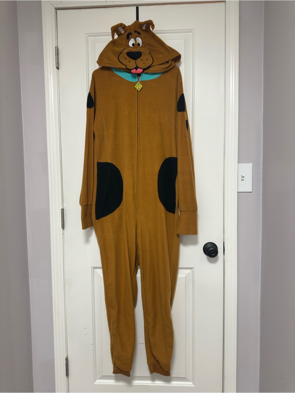Scooby-Inspired Brown Hooded Onesie Pajama for Women